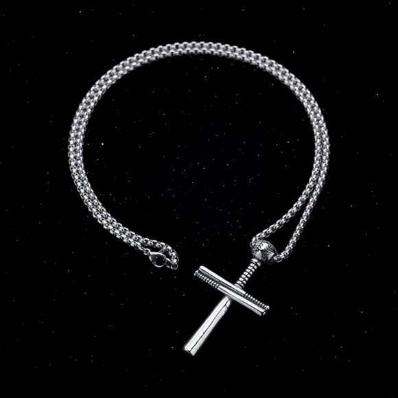 WATERPROOF Silver Cross Necklace for MEN or WOMEN - Picture 4 of 4